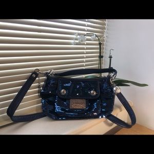 Coach Poppy Blue Sequin Crossbody Handbag